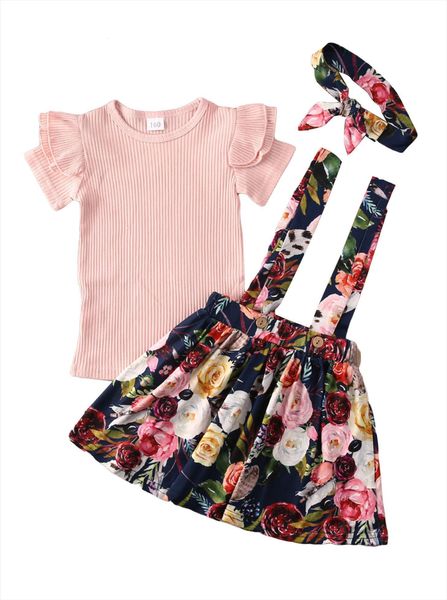 3pcs baby girl floral ruffle short sleeve suspender overall skirts headband outfit set, White
3pcs baby girl floral ruffle short sleeve suspender overall skirts headband outfit set, White