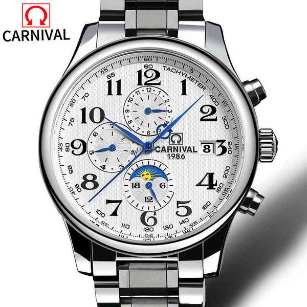 carnival brand fashion watches men luxury moon phase automatic mechanical military waterproof clock relogio masculino, Slivery;brown
carnival brand fashion watches men luxury moon phase automatic mechanical military waterproof clock relogio masculino, Slivery;brown