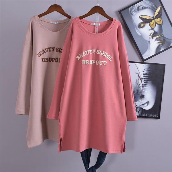 women's t-shirt 2021 autumn & winter arrival loose sanding thick long-sleeve thin embroidered letters long, White
women's t-shirt 2021 autumn & winter arrival loose sanding thick long-sleeve thin embroidered letters long, White
