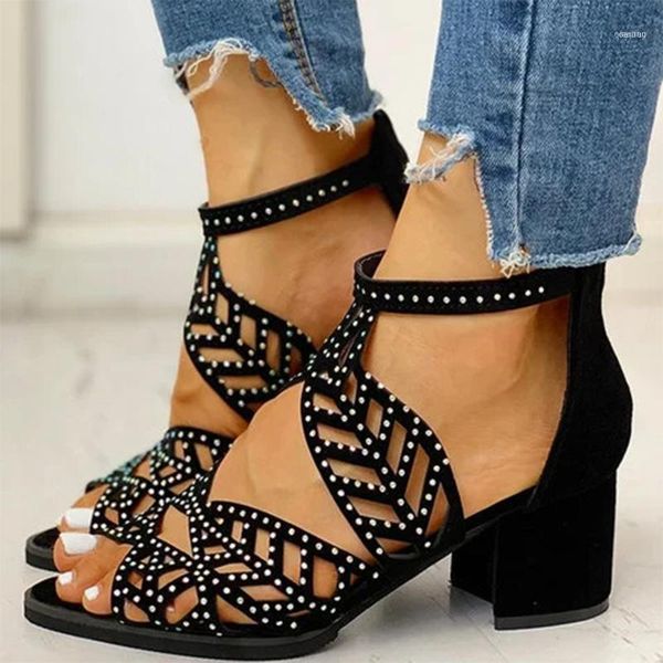 sandals casual summer women peep toe hollow out block high heel woman gladiator zipper solid color flock shoes size 7-911, Black
sandals casual summer women peep toe hollow out block high heel woman gladiator zipper solid color flock shoes size 7-911, Black