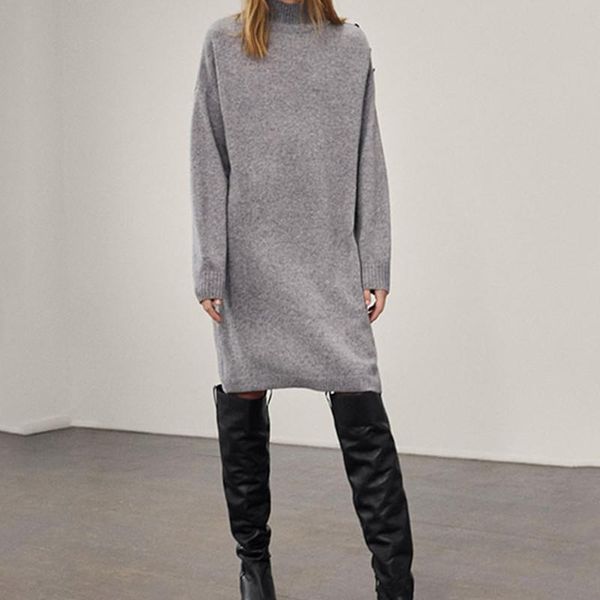 casual dresses women knit turtleneck long sleeve simple buttons ladies dress, Black;gray
casual dresses women knit turtleneck long sleeve simple buttons ladies dress, Black;gray