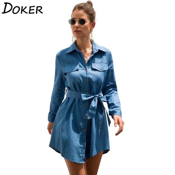 casual dresses denim long sleeve dress women autumn winter fashion with belt elegant office ladies plus size vintage mini, Black;gray
casual dresses denim long sleeve dress women autumn winter fashion with belt elegant office ladies plus size vintage mini, Black;gray