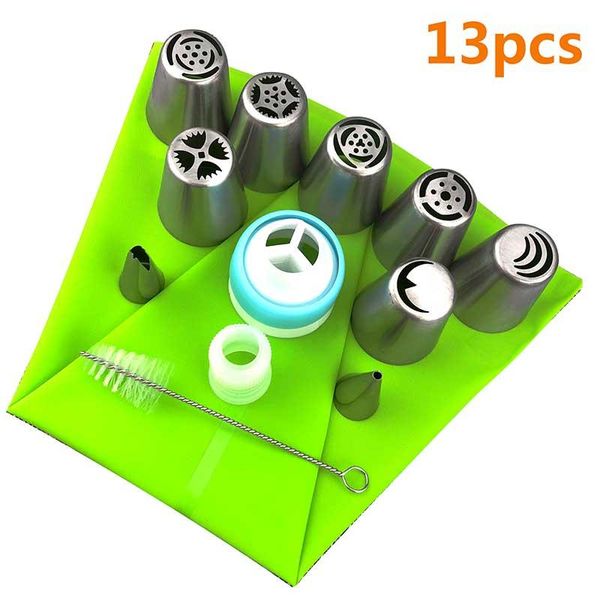 pastry bag diy icing piping cream 9 nozzle set cleaning brush reusable baking accessories stainless steel cake decorating tools &
pastry bag diy icing piping cream 9 nozzle set cleaning brush reusable baking accessories stainless steel cake decorating tools &