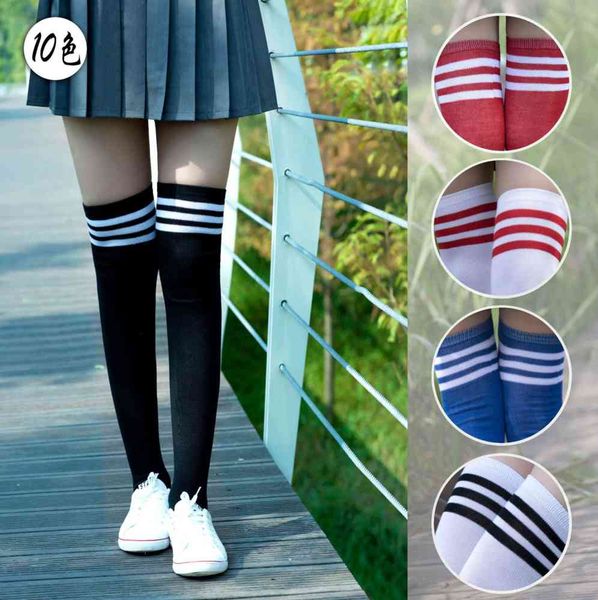 stockings xs01 fun college style three student high socks stripe knee cotton long, Black;white
stockings xs01 fun college style three student high socks stripe knee cotton long, Black;white