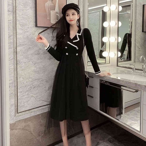 women's winter maxi dress 2021 mesh stitching long sleeve knit sweater dresses, Black;gray
women's winter maxi dress 2021 mesh stitching long sleeve knit sweater dresses, Black;gray