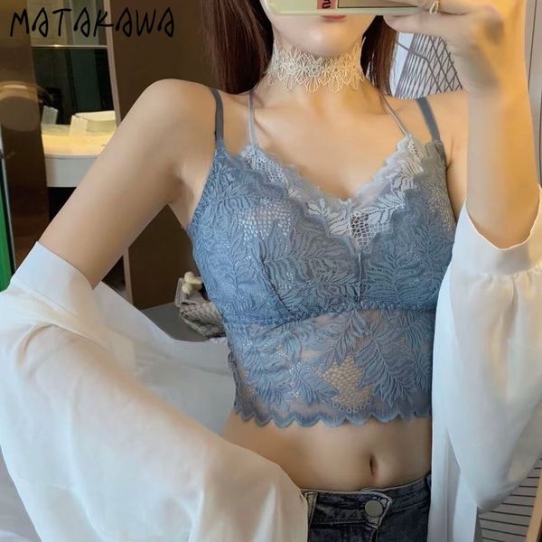 matakawa bandage halter crop for women sleeveless backless women's tube chest pad v-neck mesh lace camisole women 210513, White
matakawa bandage halter crop for women sleeveless backless women's tube chest pad v-neck mesh lace camisole women 210513, White