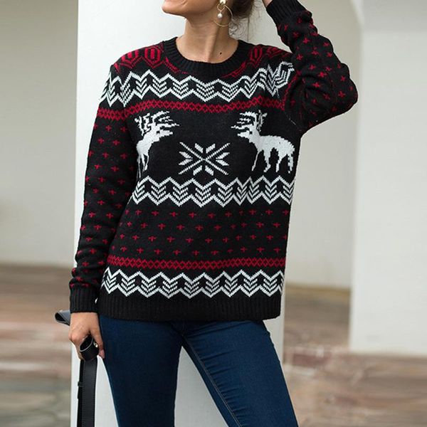 women's sweaters 2021 christmas women clothes fashion snowflake fawn printed autumn winter warm soft long-sleeved knitted pullover, White;black
women's sweaters 2021 christmas women clothes fashion snowflake fawn printed autumn winter warm soft long-sleeved knitted pullover, White;black