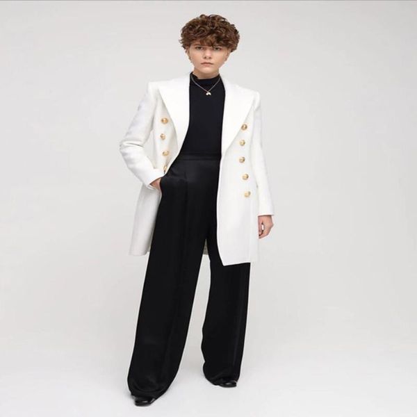 women's wool & blends autumn winter handsome european style temperament military uniform double-breasted slim mid-length white overcoat, Black
women's wool & blends autumn winter handsome european style temperament military uniform double-breasted slim mid-length white overcoat, Black