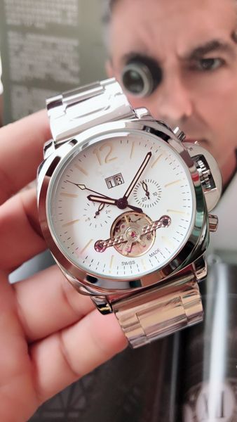men's rose watch imported mechanical movement wear-resistant mineral blue mirror 44*14mm, Slivery;brown
men's rose watch imported mechanical movement wear-resistant mineral blue mirror 44*14mm, Slivery;brown