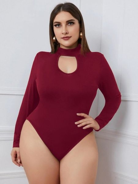 plus choker neck bodysuit d8vp#, Black 
plus choker neck bodysuit d8vp#, Black