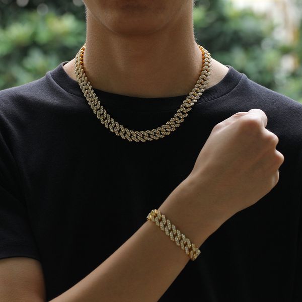 12mm miami cuban link chain necklace bracelets set for mens bling hip hop iced out diamond gold silver rapper chains women luxury jewelry
12mm miami cuban link chain necklace bracelets set for mens bling hip hop iced out diamond gold silver rapper chains women luxury jewelry