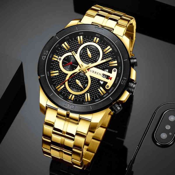 curren men watches 2022 luxury casual sport wristwatches quartz male clock with chronograph stainless steel branded watch, Slivery;brown
curren men watches 2022 luxury casual sport wristwatches quartz male clock with chronograph stainless steel branded watch, Slivery;brown