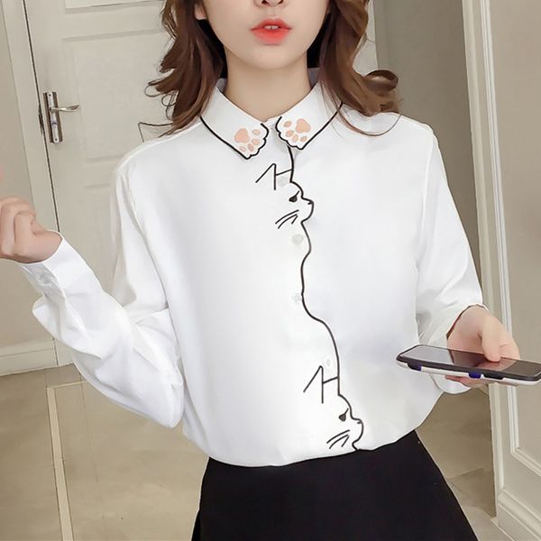 women's & shirts down cat blouses embroidery pattern white shirt women long sleeve office girl female blusa 660h60
women's & shirts down cat blouses embroidery pattern white shirt women long sleeve office girl female blusa 660h60
