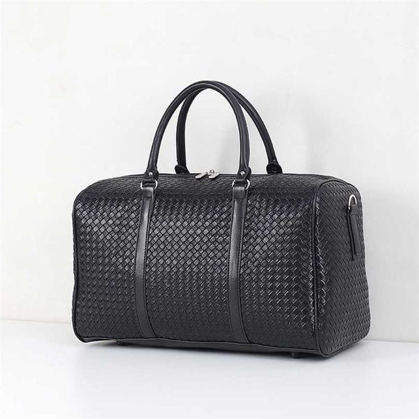 woven travel bag large capacity pu leather handbags black men's and women's duffel bags short trip luggage tote 211118
woven travel bag large capacity pu leather handbags black men's and women's duffel bags short trip luggage tote 211118