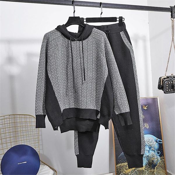 women's tracksuits autumn fashion patchwork knitted tracksuit women two piece outfits sports hooded sweatshirt long pants set female lo, Gray
women's tracksuits autumn fashion patchwork knitted tracksuit women two piece outfits sports hooded sweatshirt long pants set female lo, Gray