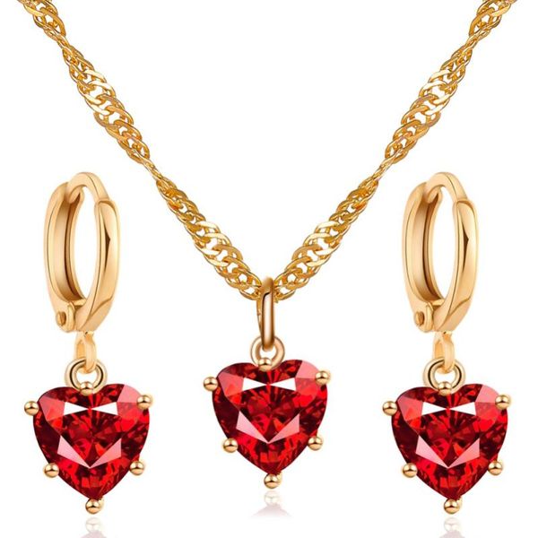 earrings & necklace red bling starry zircon heart shape sleeper dangle earring pendant copper jewelry sets for women, Silver
earrings & necklace red bling starry zircon heart shape sleeper dangle earring pendant copper jewelry sets for women, Silver