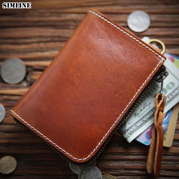 wallets simline 2021 genuine leather wallet for men vintage handmade short small men's zipper purse card holder with coin pocket, Red;black
wallets simline 2021 genuine leather wallet for men vintage handmade short small men's zipper purse card holder with coin pocket, Red;black
