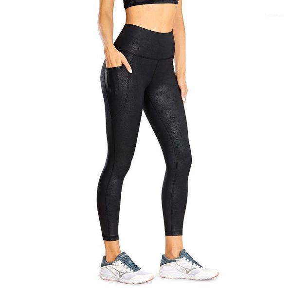 yoga outfit women's coated faux leather legging high waist pants workout tights with pockets -25 inches
yoga outfit women's coated faux leather legging high waist pants workout tights with pockets -25 inches