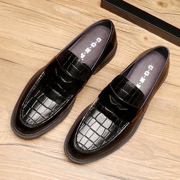european version of men's shoes, business british leather round toe, one-legged boots, platform loafers tren dress shoes, Black
european version of men's shoes, business british leather round toe, one-legged boots, platform loafers tren dress shoes, Black