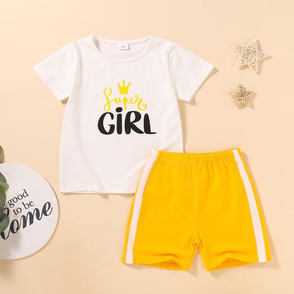 summer kids girls sport suit outfit two piece tracksuits running gym casual suits crown and letters print t-shirt shorts set clothing sets, White
summer kids girls sport suit outfit two piece tracksuits running gym casual suits crown and letters print t-shirt shorts set clothing sets, White