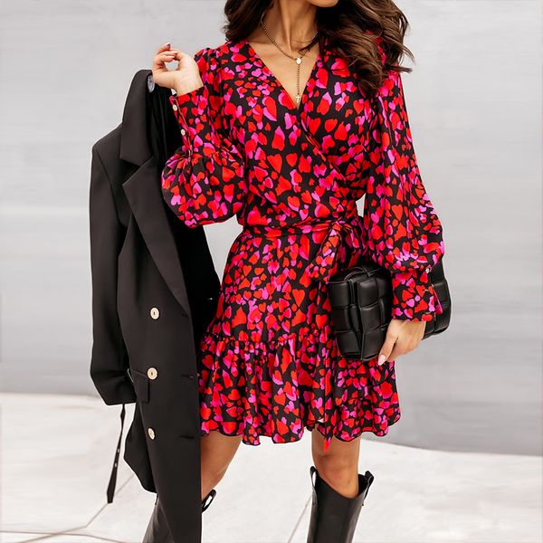 spring long lantern sleeve print wrap dress women elegant ruffles v neck red party dresses autumn female a line office vestidos, Black;gray
spring long lantern sleeve print wrap dress women elegant ruffles v neck red party dresses autumn female a line office vestidos, Black;gray
