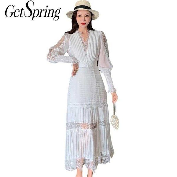 getspring women dress temperament lace v neck lantern sleeve maxi es hollow out high waist plus size summer es 210601, Black;gray
getspring women dress temperament lace v neck lantern sleeve maxi es hollow out high waist plus size summer es 210601, Black;gray