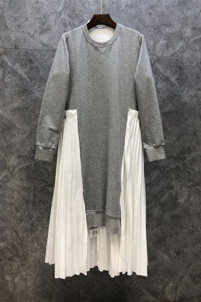 pleated stitching t-shirt dress womens autumn european goods new graceful and fashionable simple dress 9j, Black;gray
pleated stitching t-shirt dress womens autumn european goods new graceful and fashionable simple dress 9j, Black;gray