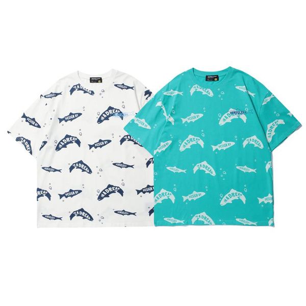 men's t-shirts original summer full of fish print men t-shirt women oversize boyfriend style tees college high streetwear casual, White;black
men's t-shirts original summer full of fish print men t-shirt women oversize boyfriend style tees college high streetwear casual, White;black