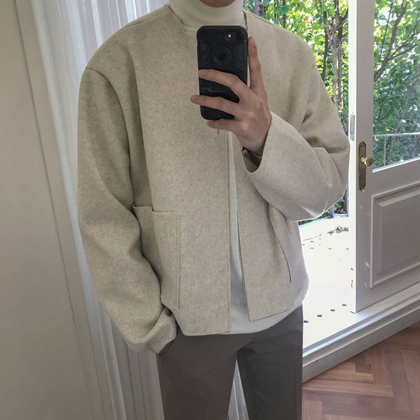 men's wear woolen short jackets autumn korean fashion coat v-neck long sleeve clothes big size long sleeve y4245, Black
men's wear woolen short jackets autumn korean fashion coat v-neck long sleeve clothes big size long sleeve y4245, Black