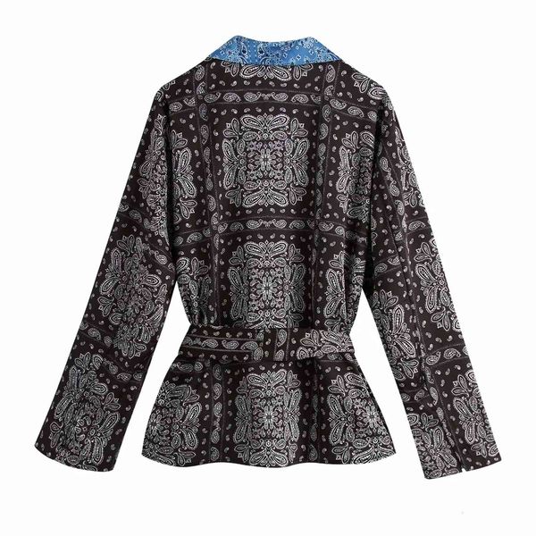 long sleeve print women blouses the fall women's fashion patchwork blouse, White 
long sleeve print women blouses the fall women's fashion patchwork blouse, White