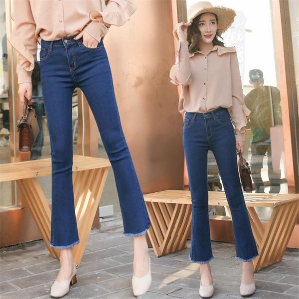 women's jeans gowyimmes autumn women tassel denim pants ankle-length wide leg high waist flare pant lady blue trousers pd106
women's jeans gowyimmes autumn women tassel denim pants ankle-length wide leg high waist flare pant lady blue trousers pd106