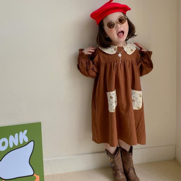 girl's dresses spring autumn korean children clothing toddler girl pocket floral lapel princess dress cute baby kids, Red;yellow
girl's dresses spring autumn korean children clothing toddler girl pocket floral lapel princess dress cute baby kids, Red;yellow