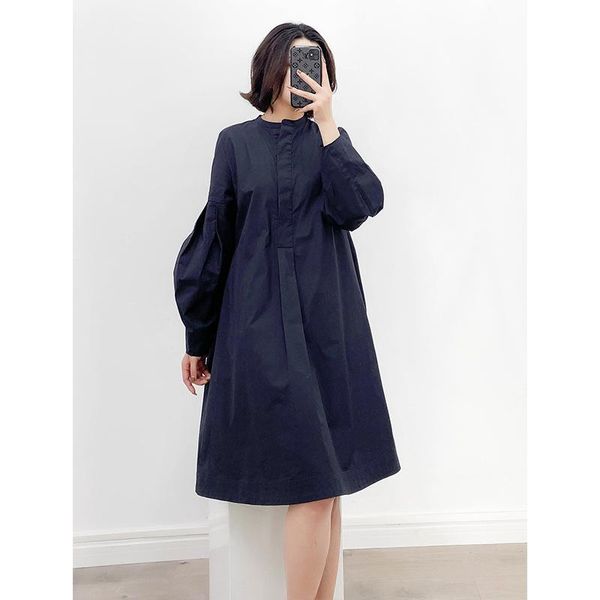 casual dresses women dress 2021 fall solid color round neck puff sleeve 100% cotton loose, Black;gray
casual dresses women dress 2021 fall solid color round neck puff sleeve 100% cotton loose, Black;gray