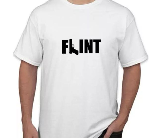 flint gun t-shirt michigan water hazard urban city white tee shirt, White;black
flint gun t-shirt michigan water hazard urban city white tee shirt, White;black