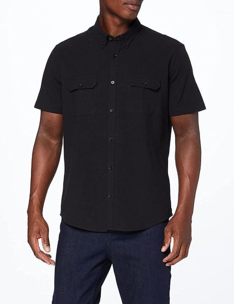 men's casual shirts short sleeve cotton shirt, White;black 
men's casual shirts short sleeve cotton shirt, White;black