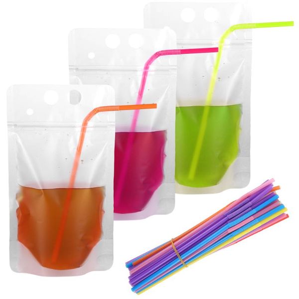 disposable take out containers onzon 50pcs drink container set clear pouches drinking bags with 50 straws for beverage
disposable take out containers onzon 50pcs drink container set clear pouches drinking bags with 50 straws for beverage