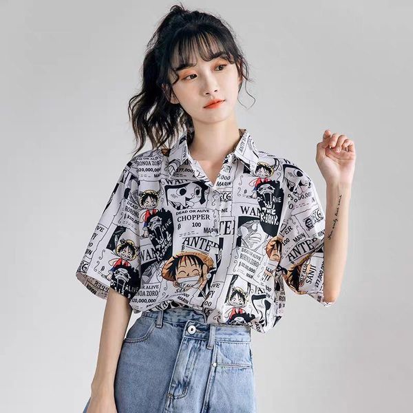 women's blouses & shirts shirt female design sense niche short-sleeved summer thin style korean loose cartoon print trend, White
women's blouses & shirts shirt female design sense niche short-sleeved summer thin style korean loose cartoon print trend, White