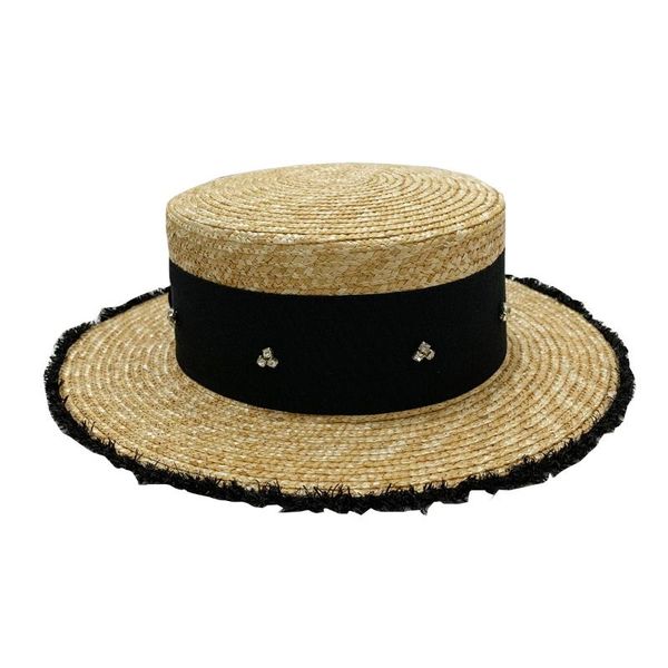 wide brim hats hat women's summer raw-edged straw retro fashion wild beach sun sunscreen flat top, Blue;gray
wide brim hats hat women's summer raw-edged straw retro fashion wild beach sun sunscreen flat top, Blue;gray