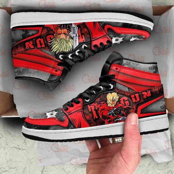 trigun vash the stampede sneakers anime custom sho, Black