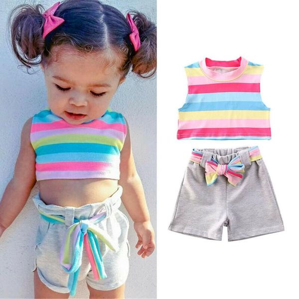 toddler kid baby girls clothes 2 pieces set rainbow striped sleeveless vest shorts outfit summer clothing sets, White
toddler kid baby girls clothes 2 pieces set rainbow striped sleeveless vest shorts outfit summer clothing sets, White