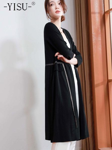 women's knits & tees yisu 2021 wool women sweater cardigan solid color long section spring sleeve female simple casual knitted, White
women's knits & tees yisu 2021 wool women sweater cardigan solid color long section spring sleeve female simple casual knitted, White