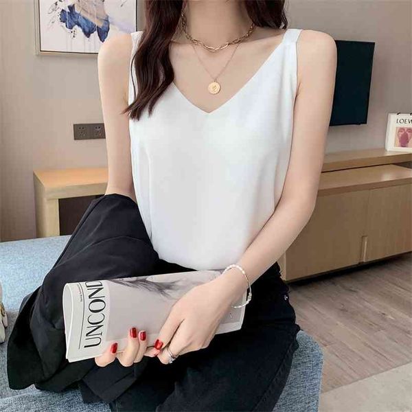 fashion female v-neck cami solid color silk satin womens loose sling womens 210507, White
fashion female v-neck cami solid color silk satin womens loose sling womens 210507, White