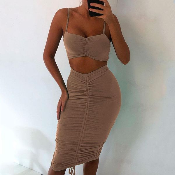set summer sleeveless strap womens tracksuits crop skirts suit solid piece backless bandage dress outfits 8141, Gray
set summer sleeveless strap womens tracksuits crop skirts suit solid piece backless bandage dress outfits 8141, Gray