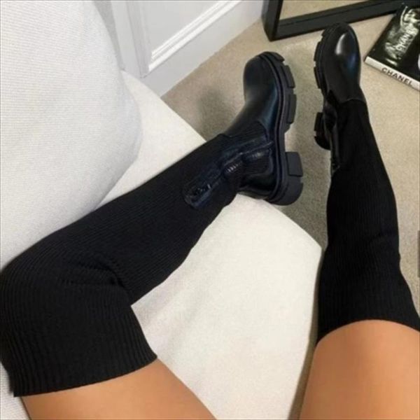 boots round head fashtion platform square heel over the knee women's casual 2021 autumn side zipper motorcycle, Black
boots round head fashtion platform square heel over the knee women's casual 2021 autumn side zipper motorcycle, Black