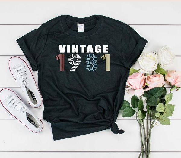 women's t-shirt vintage 1981 ,40th birthday shirt, 40th party shirt summer spring casual pure cotton harajuku, White
women's t-shirt vintage 1981 ,40th birthday shirt, 40th party shirt summer spring casual pure cotton harajuku, White