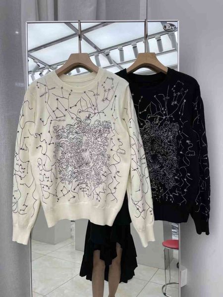 women's sweater, white round neck knitted casual pullover, walkway dign, autumn and winter, korean style, 2021, White;black
women's sweater, white round neck knitted casual pullover, walkway dign, autumn and winter, korean style, 2021, White;black