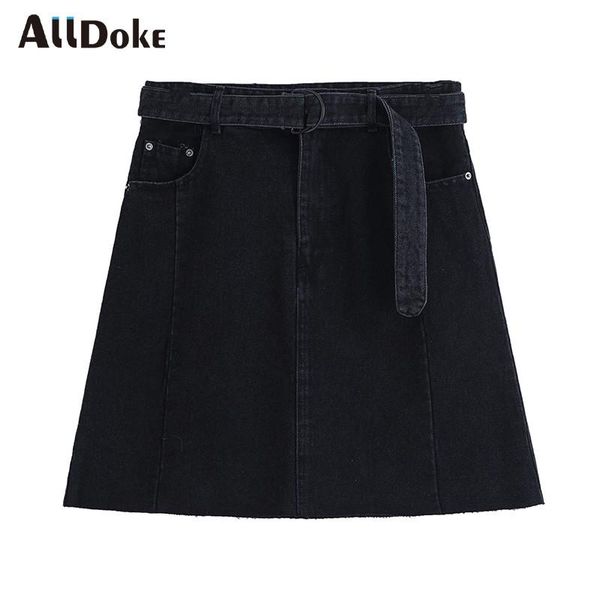 woman skirts black high waist denim skirt casual streetwear a line sashes short jeans mujer 2021
woman skirts black high waist denim skirt casual streetwear a line sashes short jeans mujer 2021