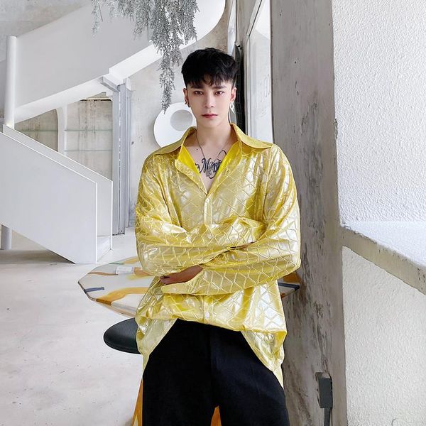 fashion personalized bis size party shirt unique fish scale pattern yellow long sleeve oversize shiny smooth men men's casual shirts, White;black
fashion personalized bis size party shirt unique fish scale pattern yellow long sleeve oversize shiny smooth men men's casual shirts, White;black