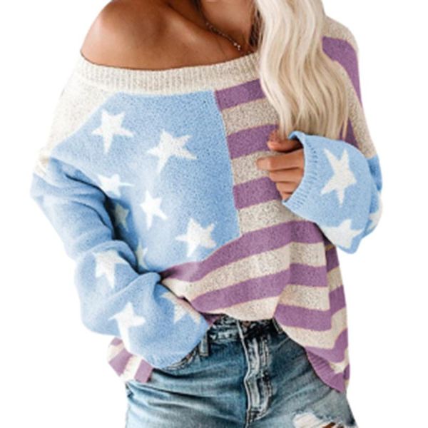 women's sweaters off the shoulder contrast color flag pattern fall 2021 winter long sleeve oversized knitted pullovers jumpers, White;black
women's sweaters off the shoulder contrast color flag pattern fall 2021 winter long sleeve oversized knitted pullovers jumpers, White;black