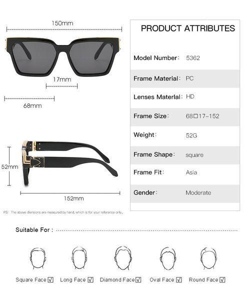 sunglasses fashion and personality for men, european american punk trendy women, square uv400, White;black
sunglasses fashion and personality for men, european american punk trendy women, square uv400, White;black